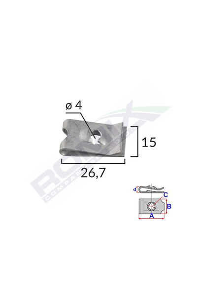 ROMİX Set 10 clipsuri fixare, 16037, universal, metalice