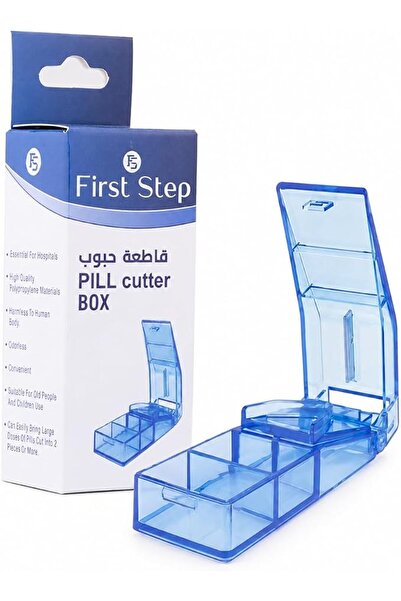 First Step Pill Cutter (Blue) – Precise and Safe Tablet Splitter with Stainle...