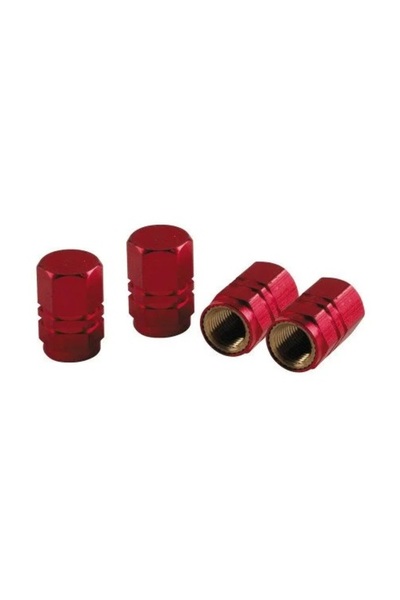 Lampa Set 4 capacele roata Sport Cap LAM02505, din aluminiu, rosii