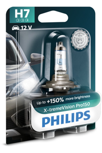 Philips Bec far H7 55W 12 V, X-Treme Vision Pro150, blister, 12972XVPB1
