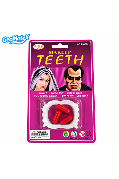 GeoMateX Set Dinți Falși Vampir pentru Halloween, Accesoriu Deghizare și Mach...