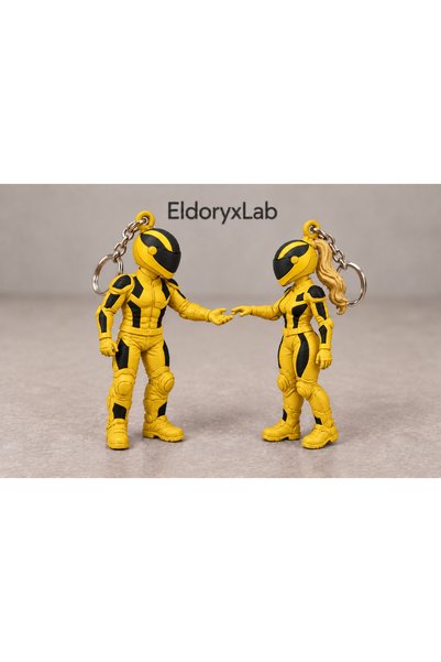 EldoryxLab مجموعة سلسلة مفاتيح خاصة على شكل راكب دراجة نارية مع خوذة - طباعة ...