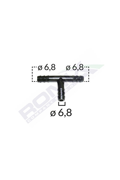ROMİX Set 5 conectori teu furtun conducte, C60658, universal, diametru 6.8 mm...