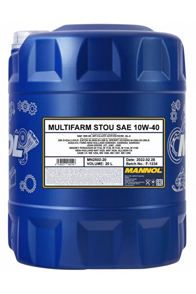 MANNOL Ulei motor Multifarm STOU 10W40 MN2502-20, volum 20 litri, semi sintetic