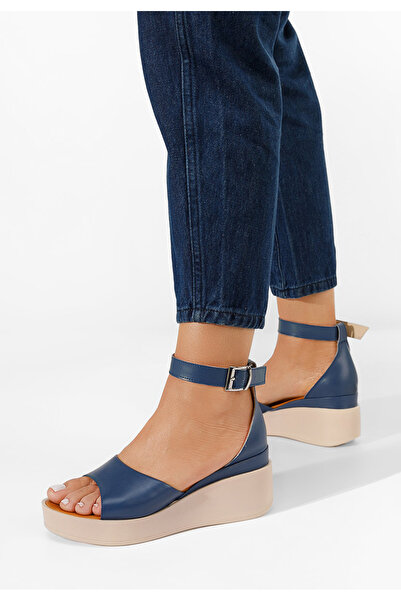 B T Shoes Sandale cu platformă piele Salegia navy