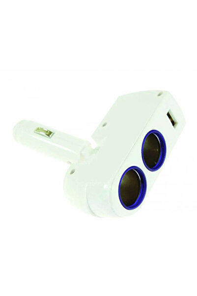 Bottari Priza auto cu incarcator 30081BT, cu port USB, alb