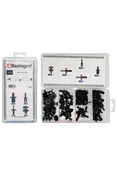 RESTAGRAF Set 100 clipsuri auto A70178, plastic, pentru Opel, Vauxall, cutie ...