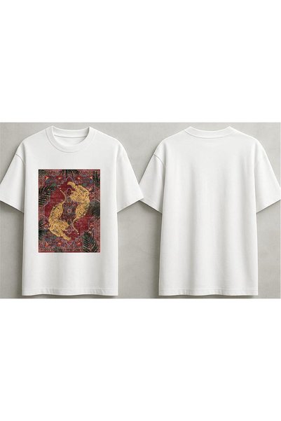ELFERA Vintage Tiger Printed Oversized Unisex T-Shirt