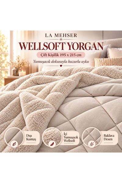 LA MEHSER İçi Wellsoft Dışı Kumaş Yumuşacık Çift Kişilik Yorgan