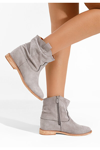 B T Shoes Μποτάκια Medova πλατφόρμας σε γκρι