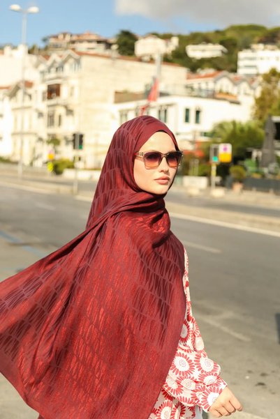 ENRİCO FERRİ Talia Kibrit Pattern Jacquard Shawl