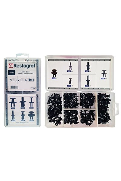 RESTAGRAF Set 115 nituri auto din plastic 70185, plastic, negru, pentru Audi,...