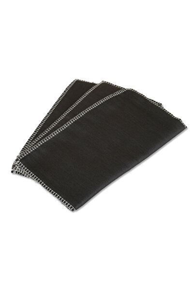 Mega Drive Set 3 lavete din bumbac 25178, 25 x 25 cm, negru