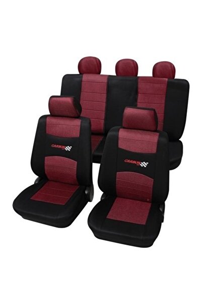 PETEX Set complet huse scaune auto 33574812PX, rosu-carbon, montare fata-spate