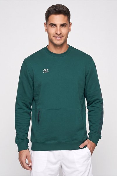 UMBRO Men Sportswear Fit Long Sleeve Outdoor Sweatshirt, Green