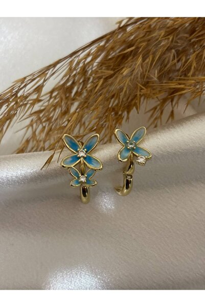 XUPING JEWELRY Xuping Steel Earrings with Blue Butterfly Figure