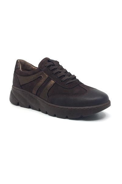 Taşpınar Ayakkabı Dr Zen 100% Leather Women's Orthopedic Daily Seasonal High Sole Lace-Up Sports Shoes 36-40