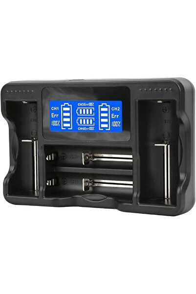 GENERAL Battery Charger, 5V 1-2A USB Four Slot Battery Charger for Li-ion 266...