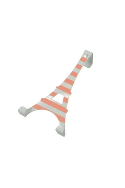 Generic Brand Cuier ușă cu design Turnul Eiffel – agățătoare metalică roz, mo...