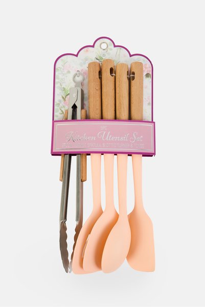 Gourmet 5 Piece Kitchen Utensil Set, Multicolor