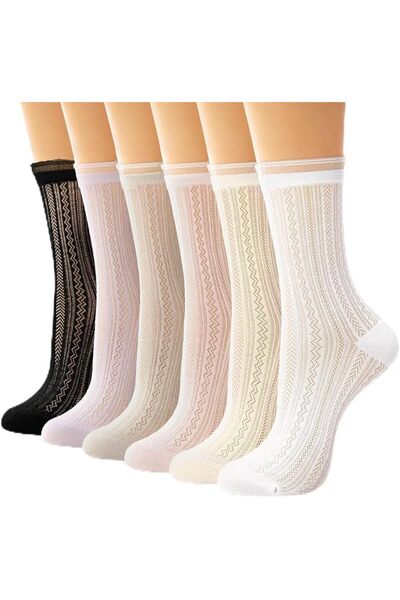 TERRIFI Sheer Socks Women, Ruffle Lace Ankle Socks, 88% Combed Cotton Mesh, S...