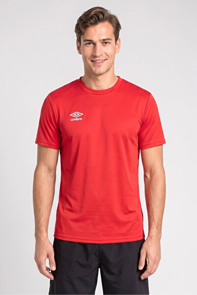 UMBRO Men Sportswear Fit Short Sleeve Training Jersey, Red