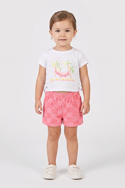 Banana Boat Toddlers Girl 2 Piece Textured Top And Short Set, Multicolor
