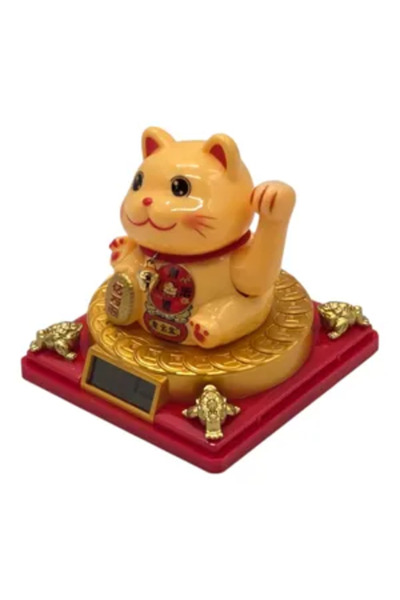 Generic Brand LUCKY CAT SOLAR DECORATIVE WITH MOBILE ARM AND LUCKY COIN FOR H...
