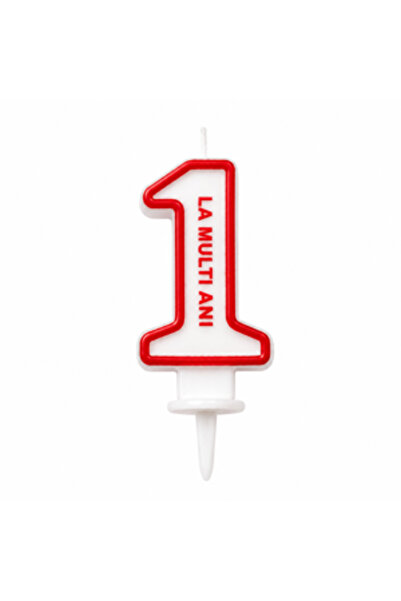 Generic Brand Lumânare Aniversară Cifră 1 „La Mulți Ani” – Lumânare Decorativ...