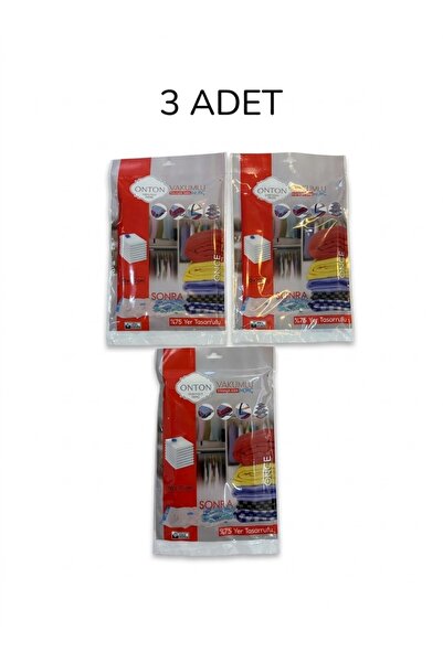 Onton 3 Pieces 50X70 cm Vacuum Bags - 75% Space-Saving Clothing and Textile V...