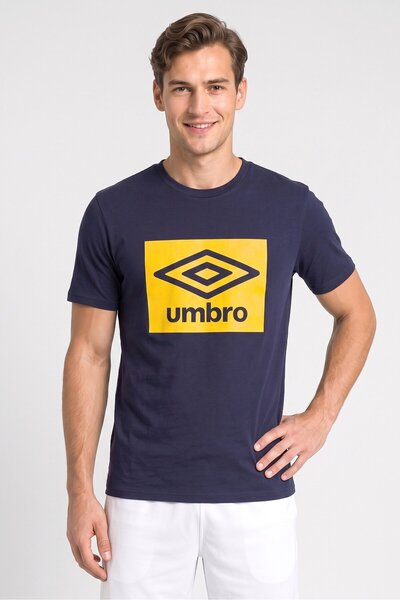 UMBRO تي شيرت رجالي رياضي بأكمام قصيرة مناسب للخارج، أزرق داكن
