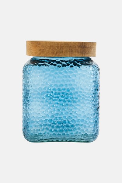 Gourmet Glass Canister Acacia Lid Container, Multicolor