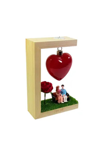 Generic Brand Romantic Decorative Ornament with Hanging Red Heart, Couple on ...