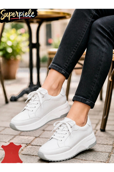 virboti Γυναικεία Sneakers από Γνήσιο Δέρμα με Δέσιμο με Κορδόνια T-2820