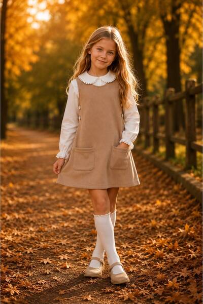 Wizzy Suede Badli 2-Piece Girls' Dress 2-9 Years