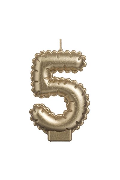 OEM Lumânare Zi de Naștere Aurie Metalizata Nr.5 – Decor Elegant pentru Tort ...