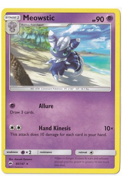 Pokemon Meowstic # 60 - Burning Shadows - Card (Mint)