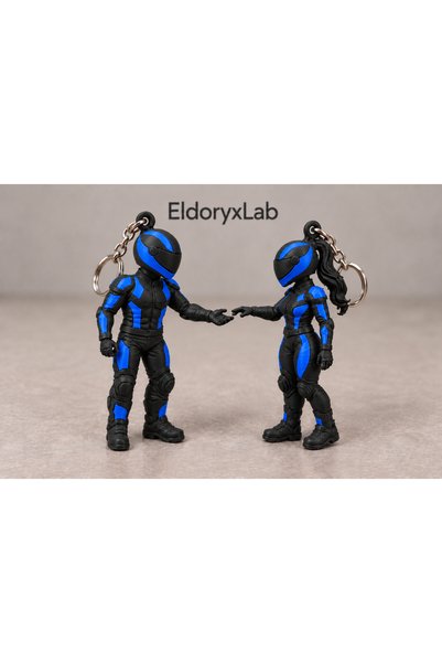 EldoryxLab مجموعة سلسلة مفاتيح خاصة على شكل راكبي الدراجات النارية مع خوذات -...