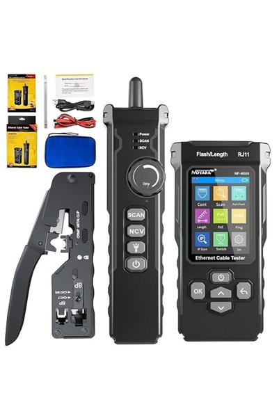 GENERAL جهاز اختبار كابلات الشبكة NOYAFA NF-8506 مع أداة تجعيد RJ45، جهاز اخت...