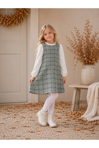 Wizzy Plaid Strappy Girls' Dress 2-9 Years
