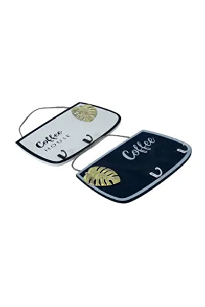 Generic Brand Cuier de Perete din Lemn cu 2 Agățători – Model Decorativ „Coff...