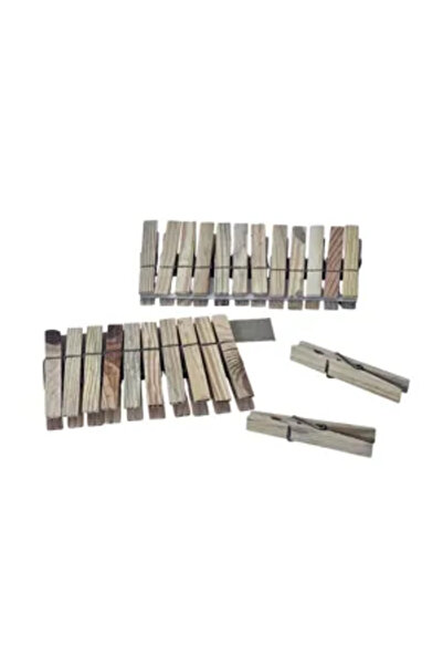 Generic Brand Set 24 Cârlige de Rufe din Lemn – Cleme Rezistente cu Arc Metal...
