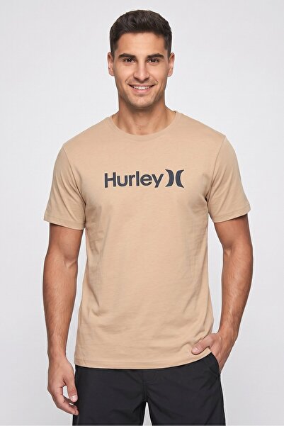 Hurley Men Sportswear Fit Short Sleeve Outdoor T-Shirt, Beige