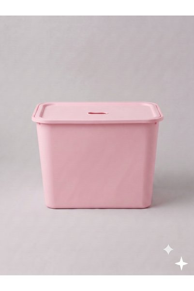 decosense Pink Lid Ultra Large 24 Liter 40X30X30 cm Polypropylene Plastic Organizer - Toy Box and Storage Basket