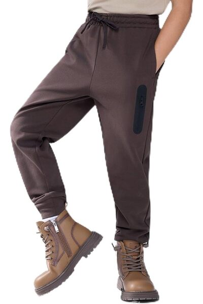 Giordano Junior's Interlock Regular Taper Elastic Waist Jogger Khaki 12-13 YRS