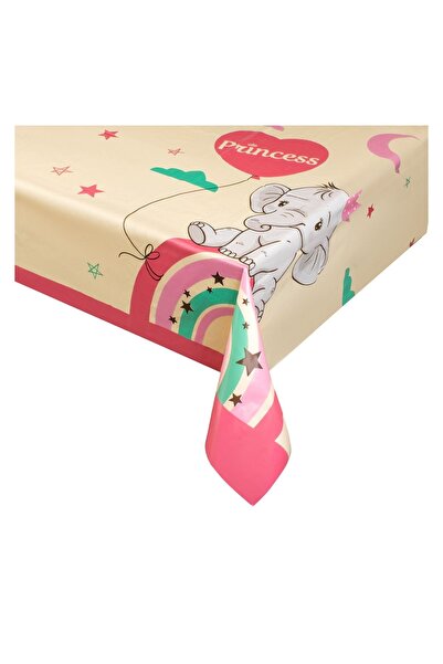 OEM Față de Masă din Plastic Elefant Curcubeu Prințesă 120x180 cm – Masă Fest...