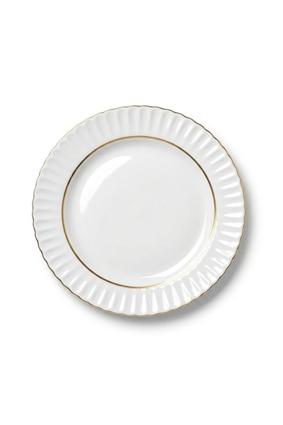 DOWRY STİL Cake Plate with Gold Details, 6 Pieces