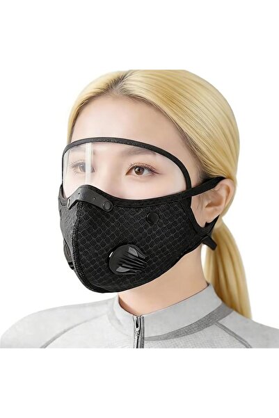 Generic Cycling Mask with Eye Shield, Mesh Face Cover with Breathing Valve fo...