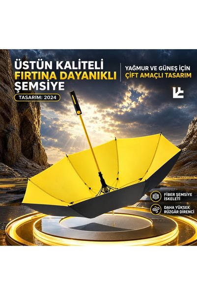 Toptancı Amca 8 Telli Yağmur Şemsiyesi Özel Tasarım Taşınabilir Kılıflı Çift ...