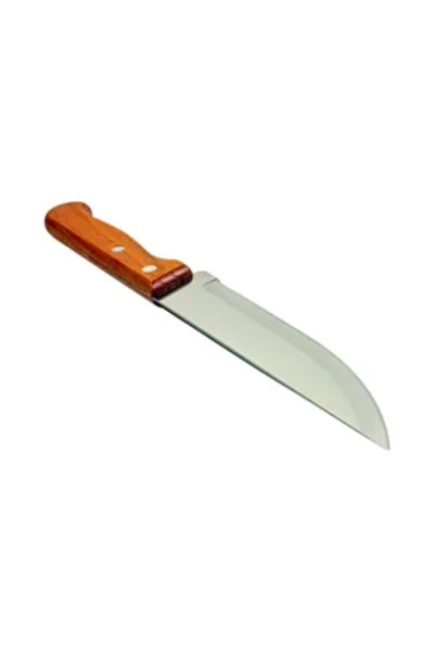 Generic Brand Кухненски нож 29 см от неръждаема стомана с дървена дръжка, ост...